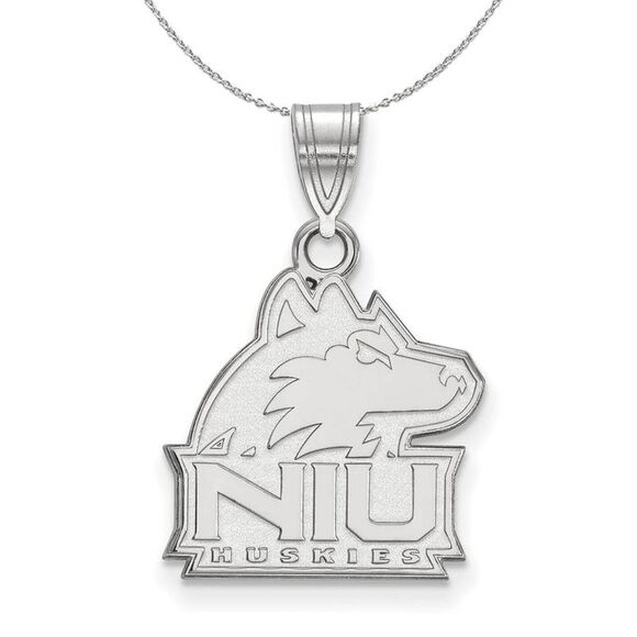 Sterling Silver Northern Illinois U. Medium Necklace - 24 Inch - Picture 1 of 8